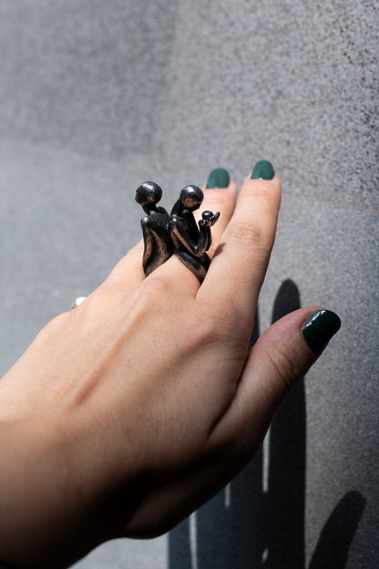 Handmade Sculptural Mythological Jewelry:  Sterling Silver Ring