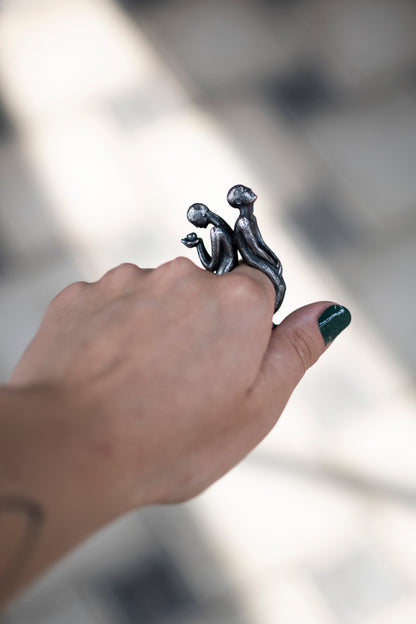 Handmade Sculptural Mythological Jewelry:  Sterling Silver Ring