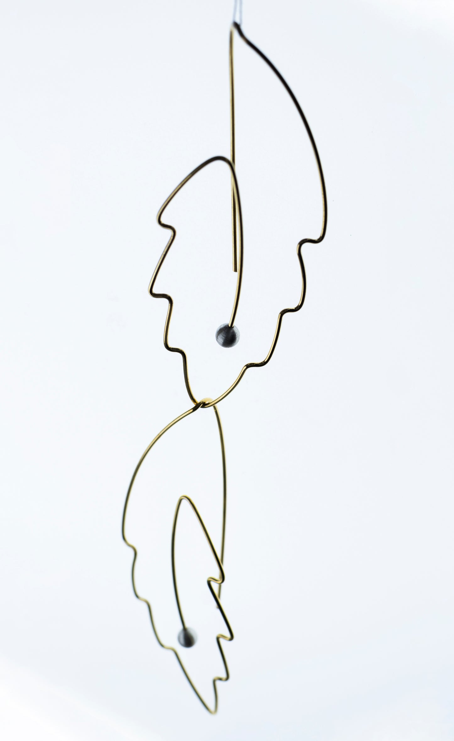 Sterling Silver Leaf Earrings – Minimalist Wire Jewelry