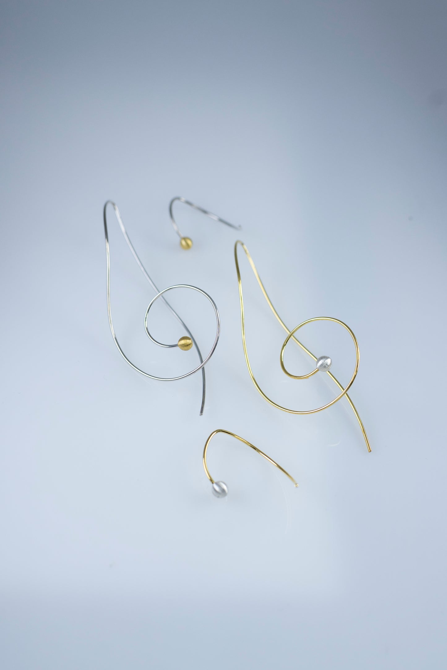 Sterling Silver Earrings Bass Clef And A Treble Clef