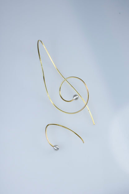 Sterling Silver Earrings Bass Clef And A Treble Clef