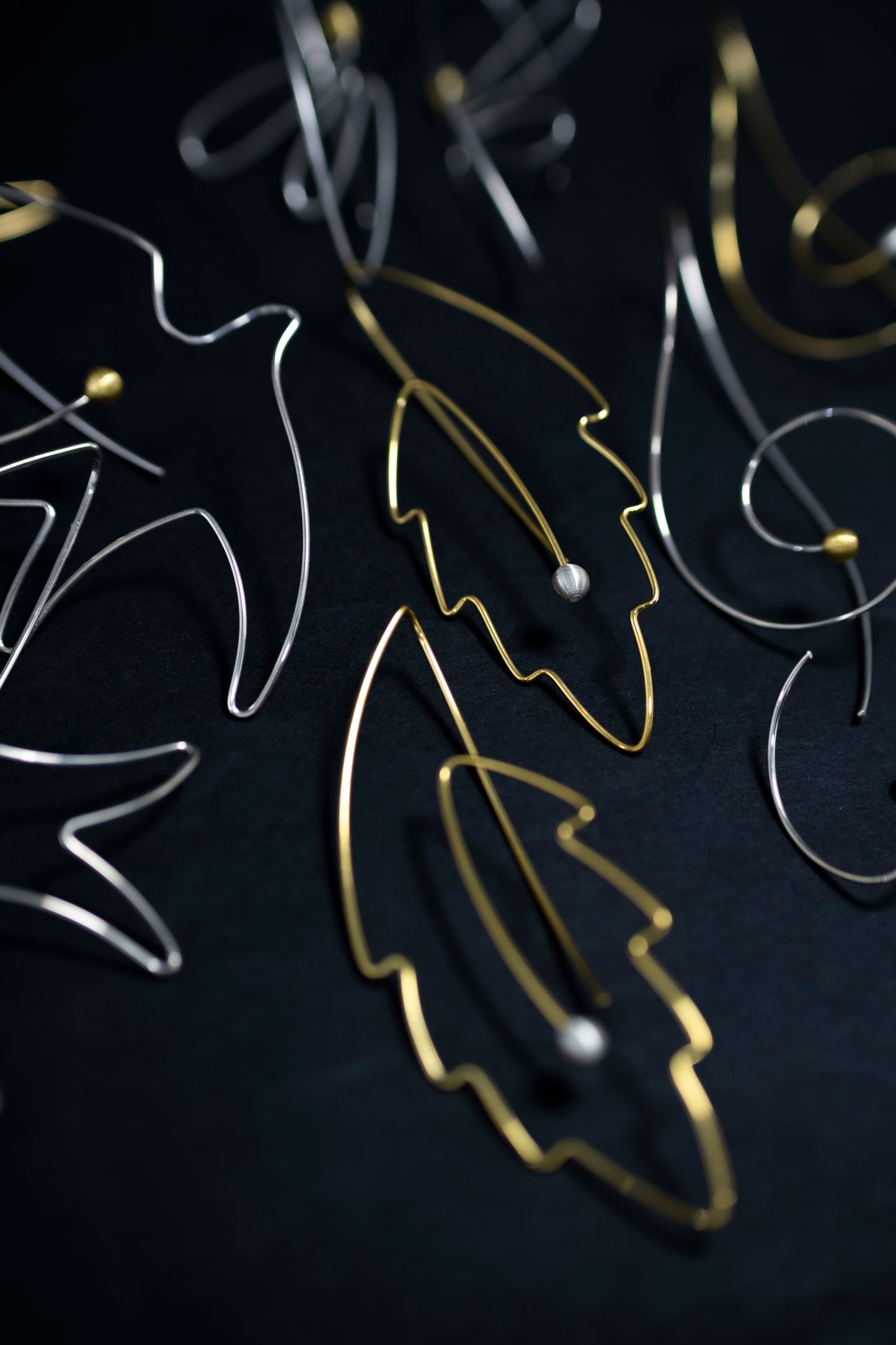 Sterling Silver Leaf Earrings – Minimalist Wire Jewelry
