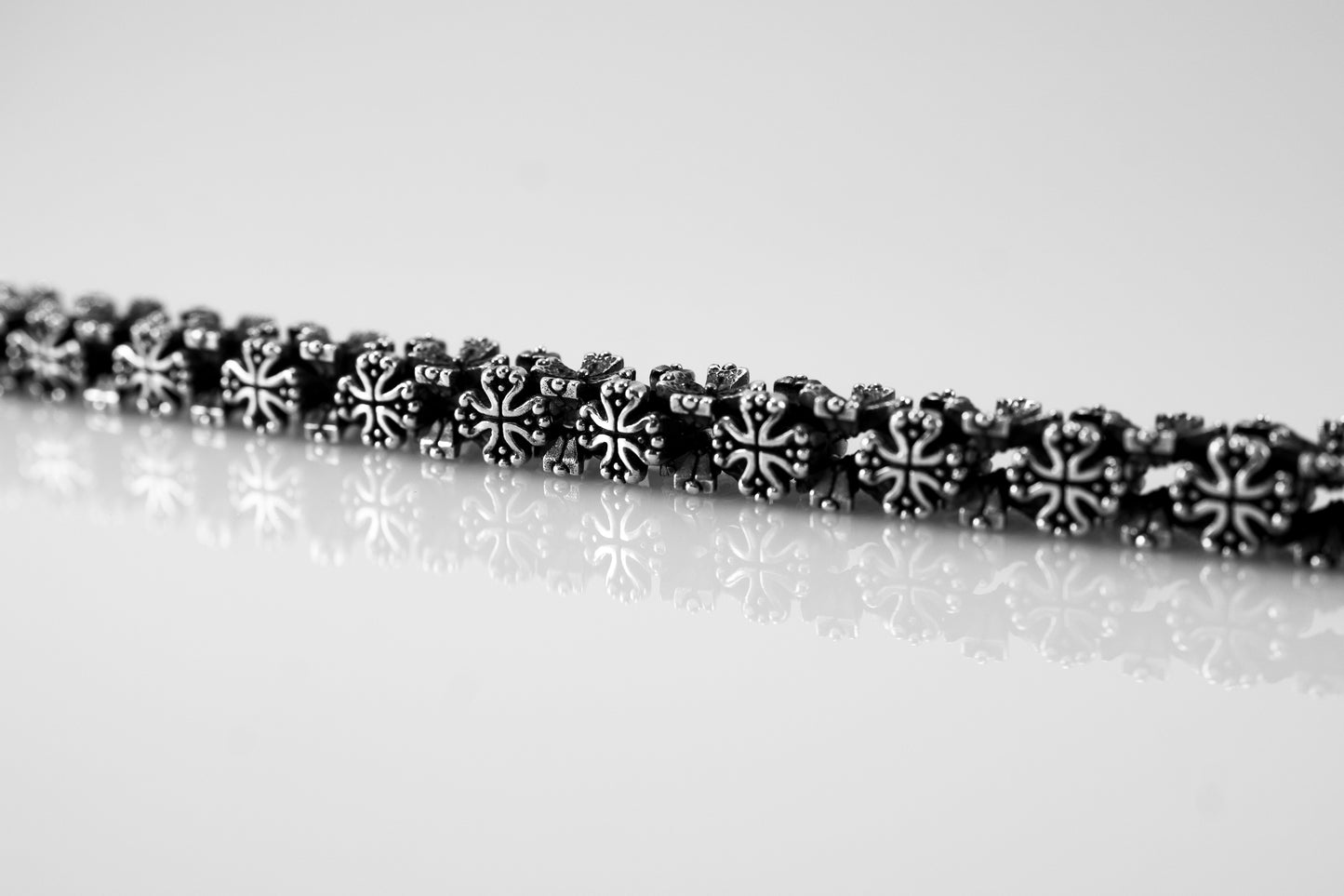 Heavy Sterling Silver Cross Bracelet