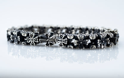 Heavy Sterling Silver Cross Bracelet
