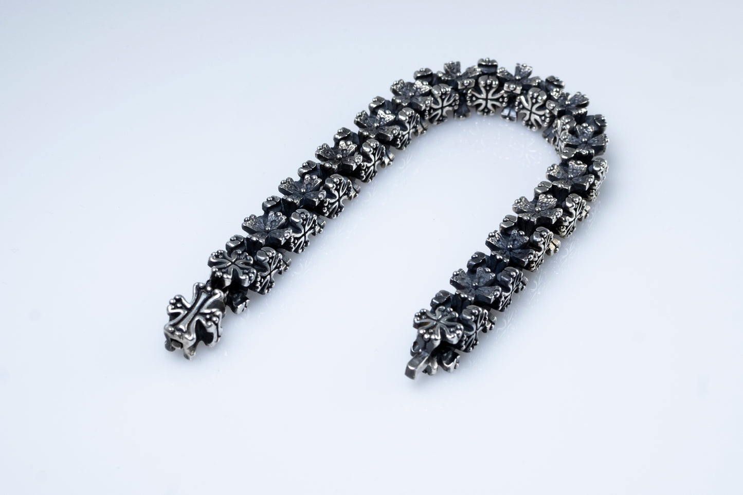 Heavy Sterling Silver Cross Bracelet