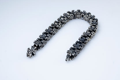 Heavy Sterling Silver Cross Bracelet