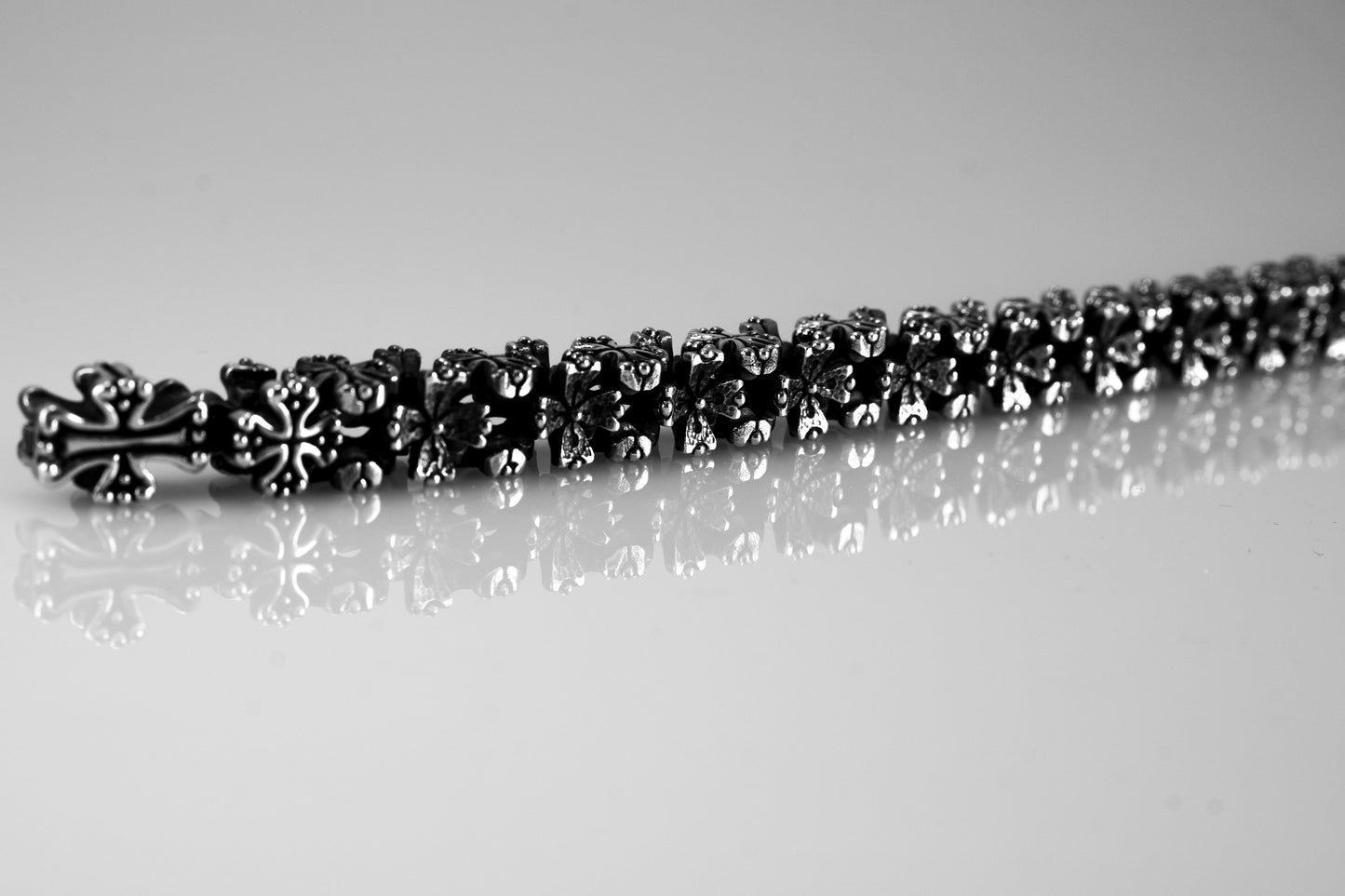 Heavy Sterling Silver Cross Bracelet