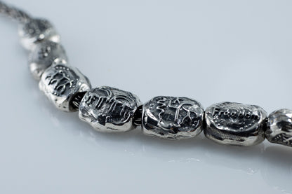 Bracelet with petroglyph beads, ethnic style jewelry.