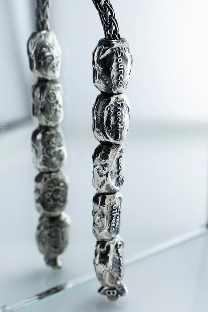 Bracelet with petroglyph beads, ethnic style jewelry.