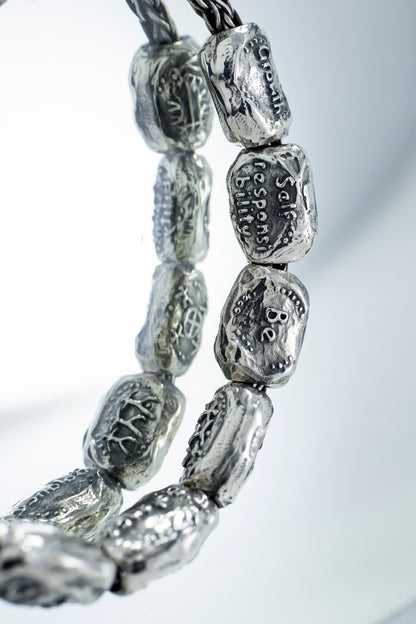 Bracelet with petroglyph beads, ethnic style jewelry.