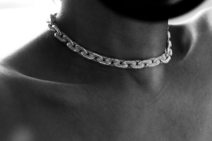 Handmade Chunky 925 Sterling Silver Chain Necklace