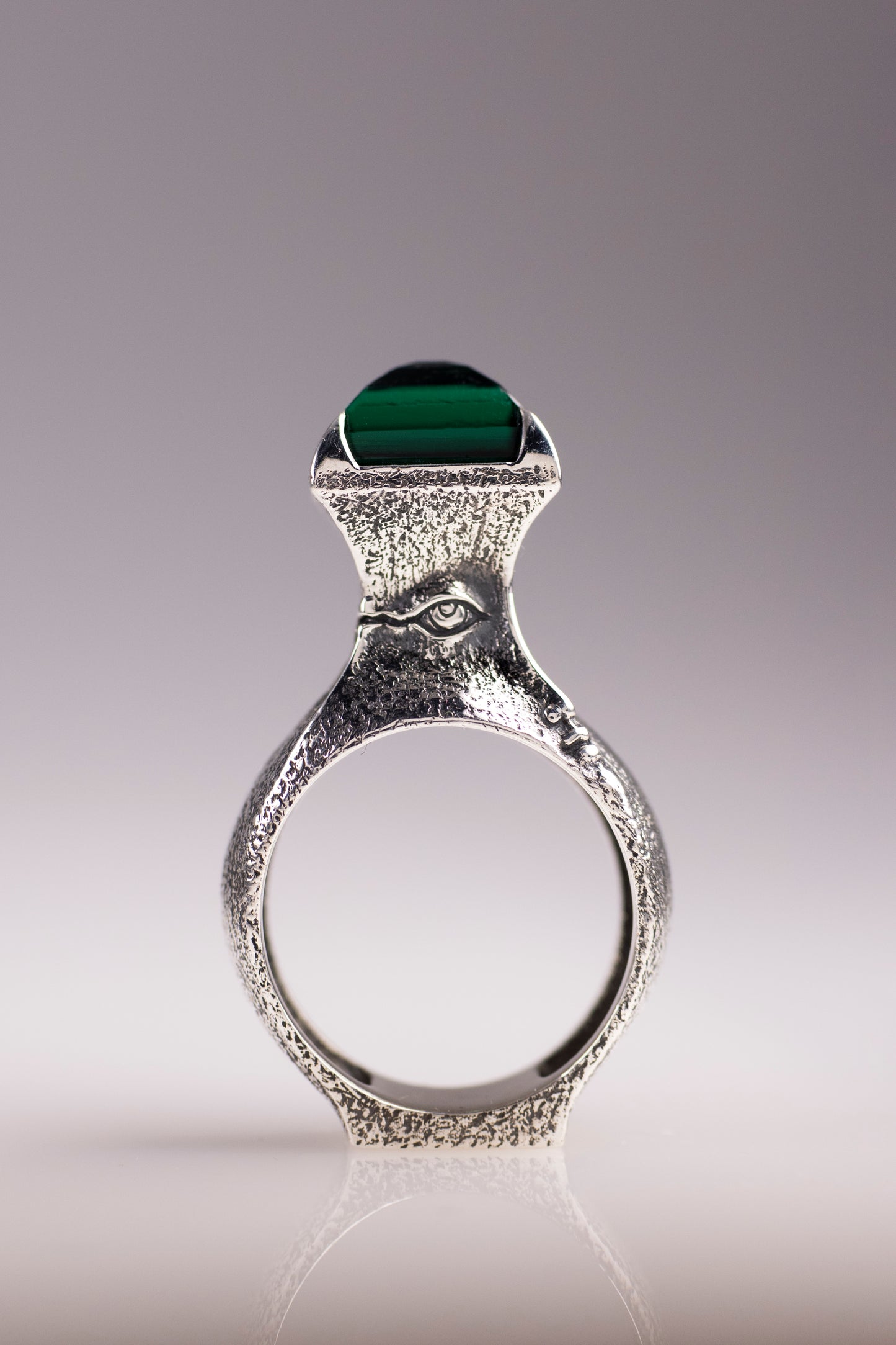 Handcrafted Sterling Silver Face Ring