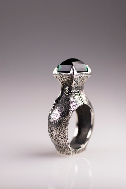 Handcrafted Sterling Silver Face Ring