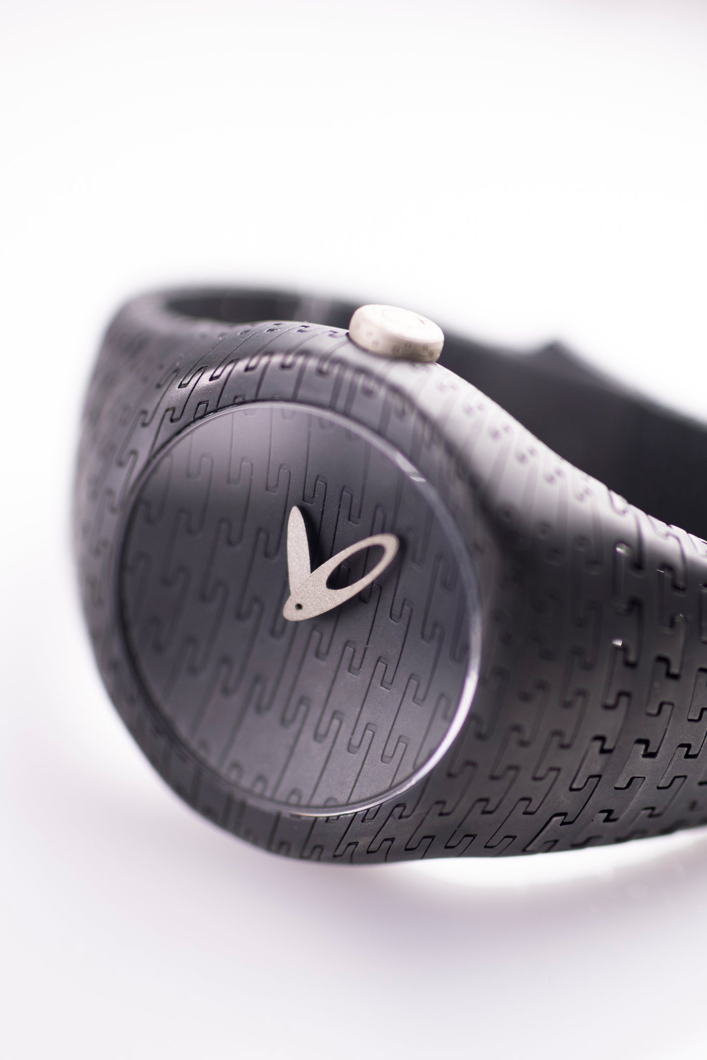 Sterling Silver Matte Black Modern Wrist Watch