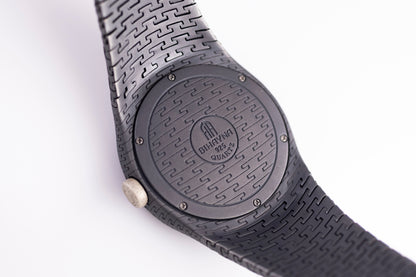 Sterling Silver Matte Black Modern Wrist Watch