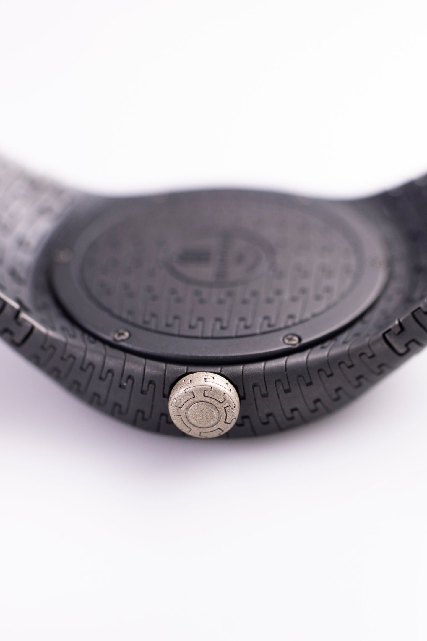 Sterling Silver Matte Black Modern Wrist Watch