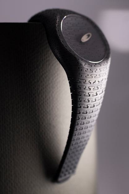 Sterling Silver Matte Black Modern Wrist Watch