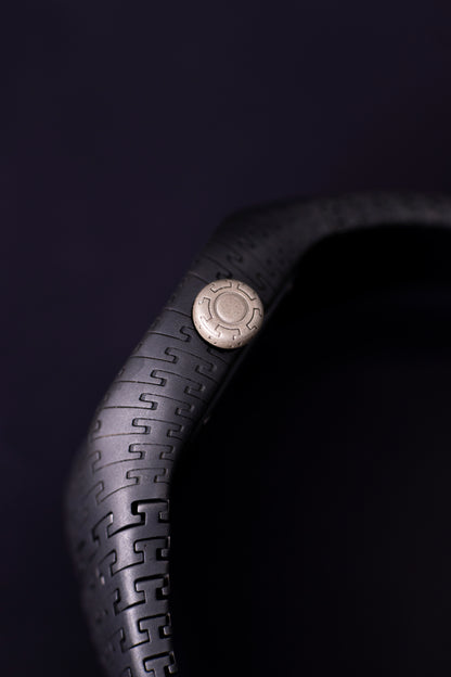 Sterling Silver Matte Black Modern Wrist Watch