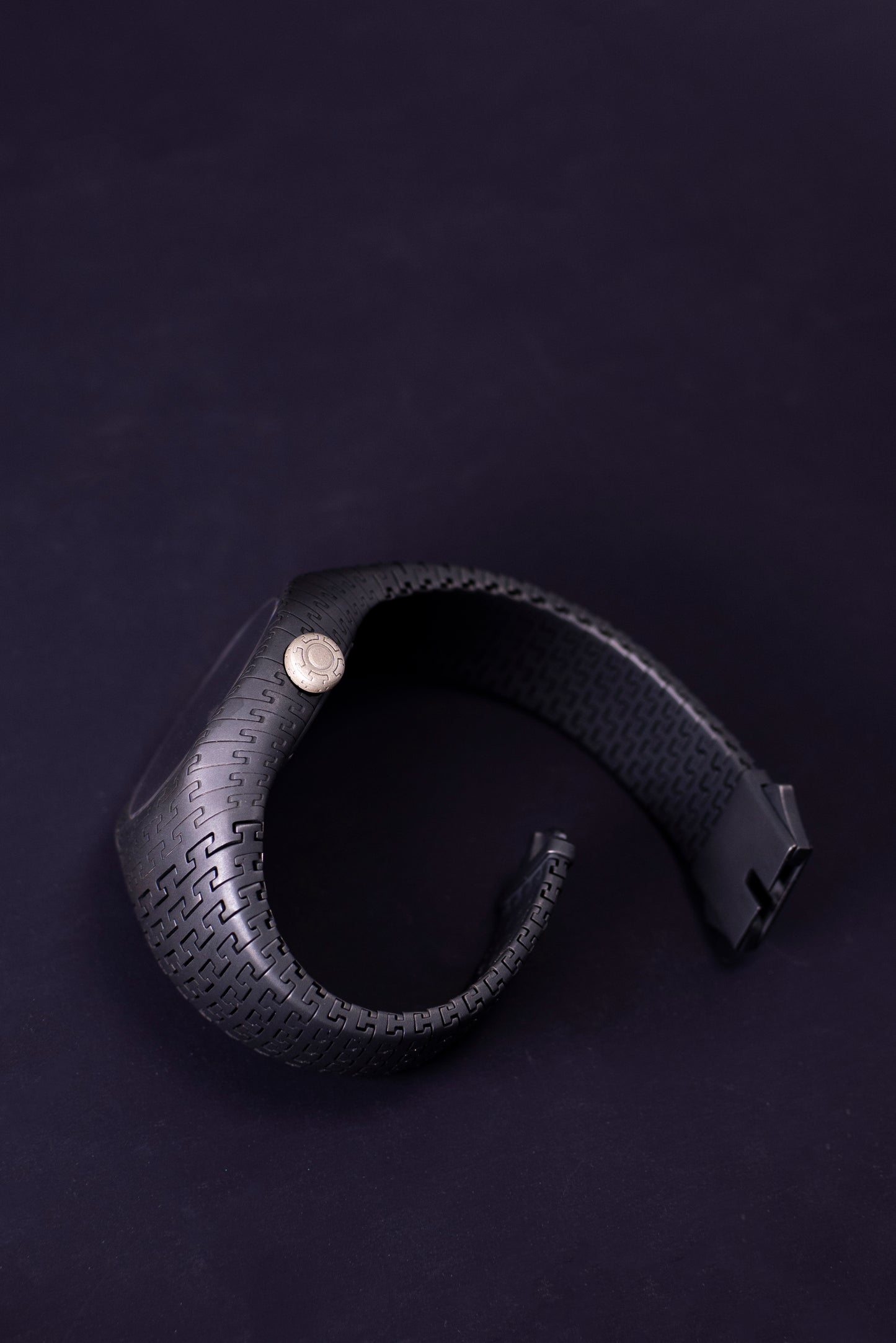 Sterling Silver Matte Black Modern Wrist Watch