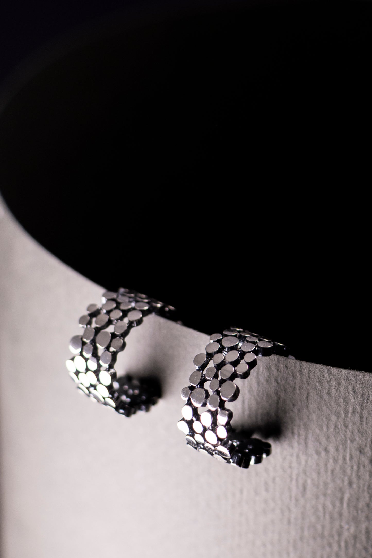 Sterling Silver Textured Hoop Earrings