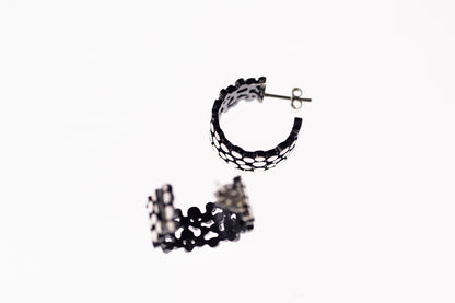 Sterling Silver Textured Hoop Earrings