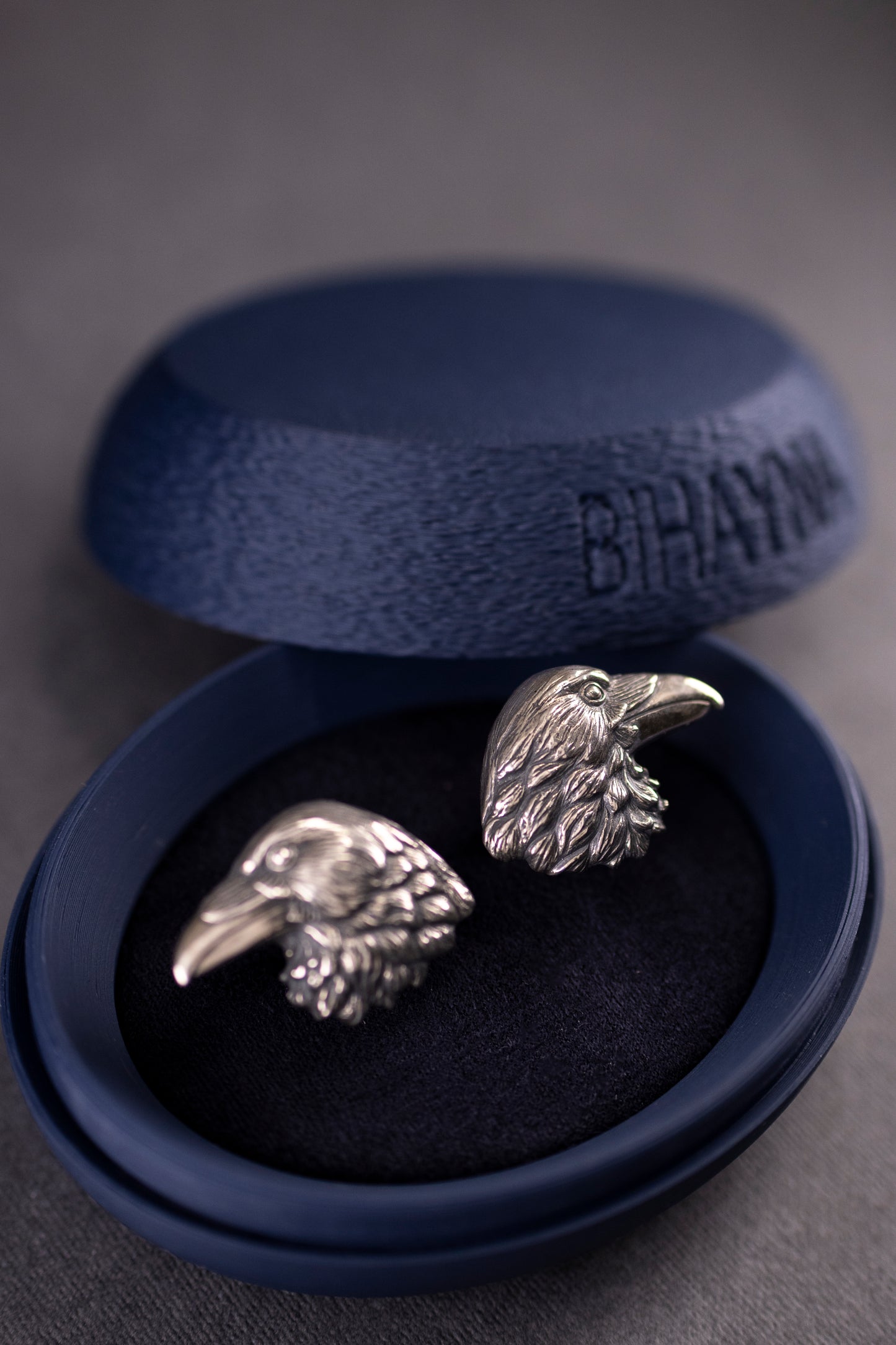 Oxidized Sterling Silver Raven Cufflinks