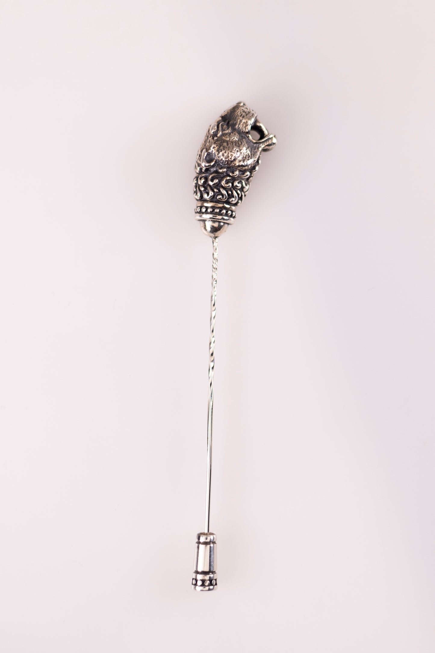 Silver Lion Head Stick Pin Lapel Pin