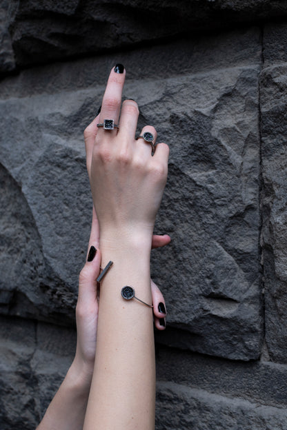 Druzy Carborundum Cuff Bracelet