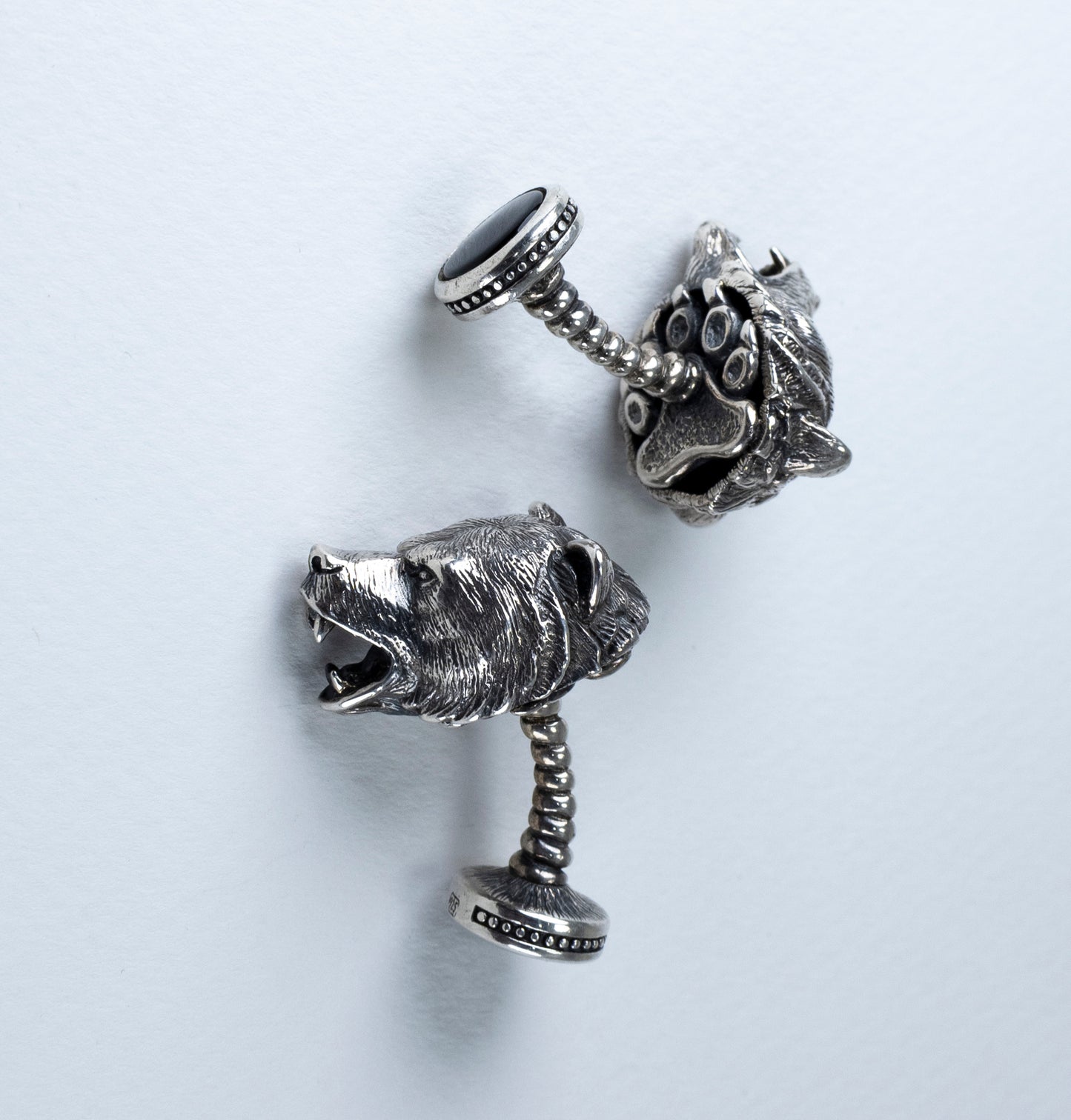Handmade Sterling Silver Bear Cufflinks