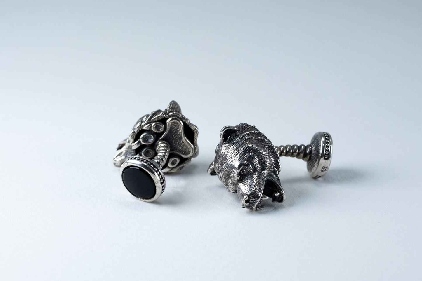 Handmade Sterling Silver Bear Cufflinks