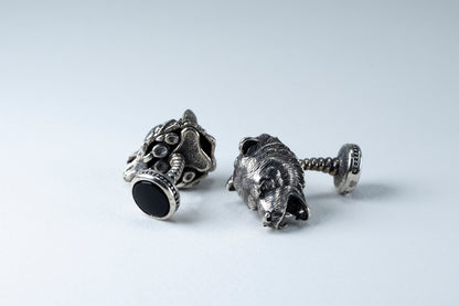 Handmade Sterling Silver Bear Cufflinks