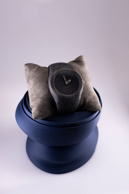 Sterling Silver Cuff Watch, Textured Wide Band, Minimalist Statement Jewelry (Quartz or Automatic)