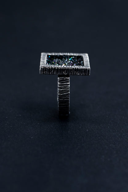 Square Statement Ring 925 Sterling Silver