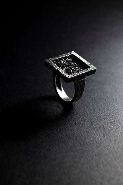 Square Statement Ring 925 Sterling Silver
