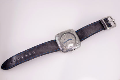 Handcrafted Sterling Silver 925 Watch | Geometric Dial Artisan Timepiece | Unisex Bihayna Design