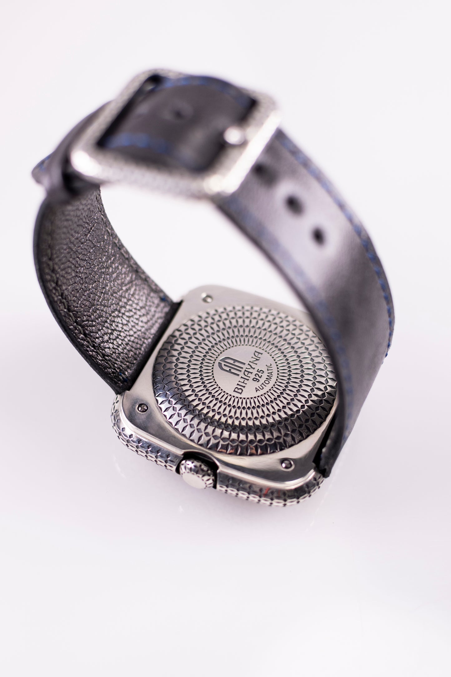 Handcrafted Sterling Silver 925 Watch | Geometric Dial Artisan Timepiece | Unisex Bihayna Design