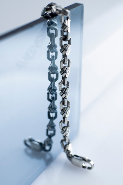 Sterling Silver Anchor Braided Bracelet