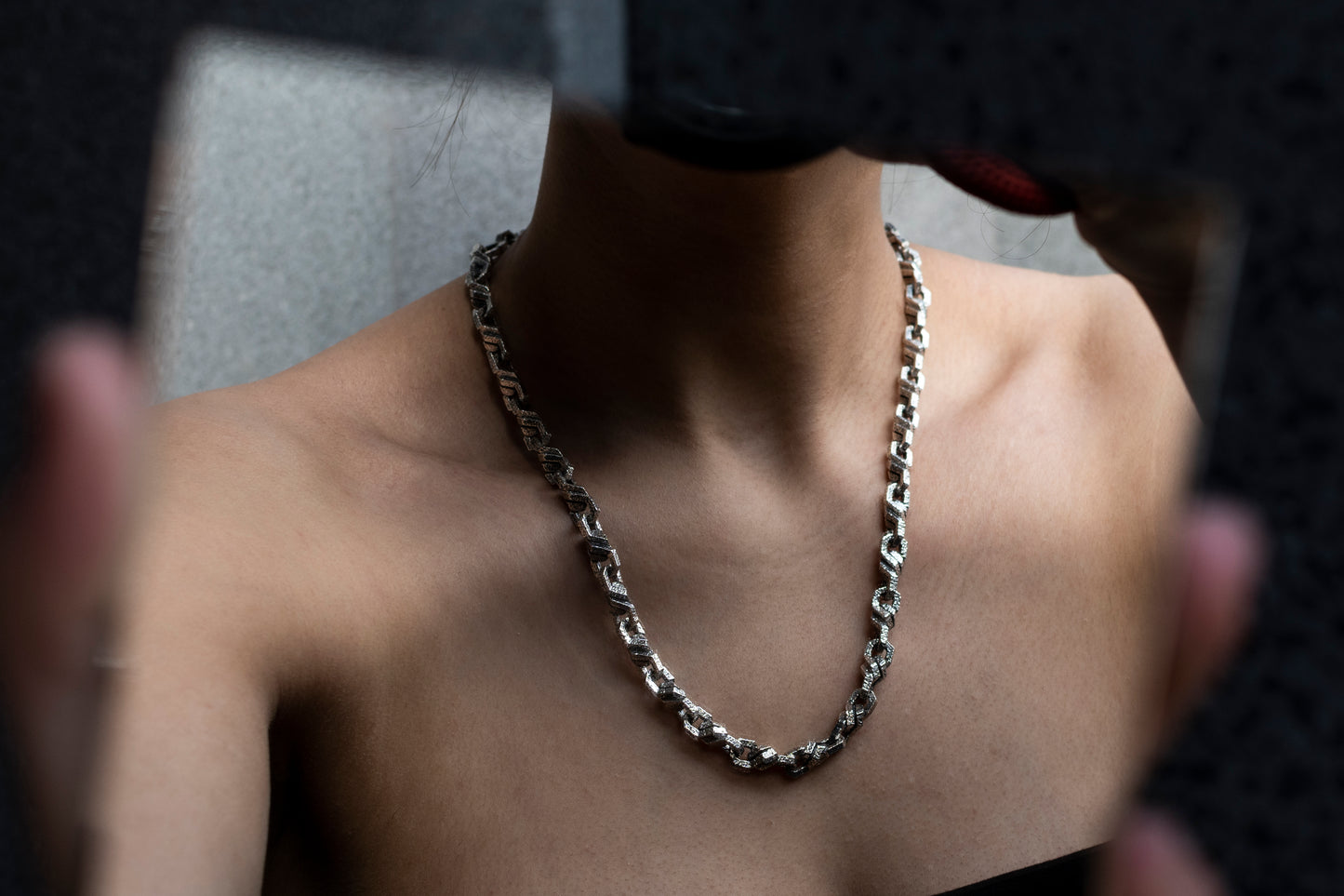 Textured 925 Silver Chain Necklace for Men & Women