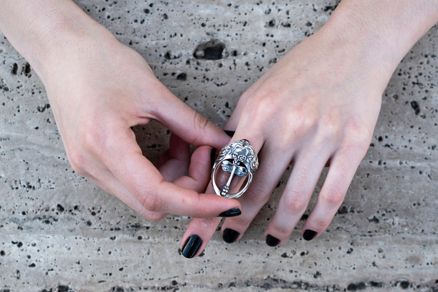 Two Face Sterling Silver Transformer Ring