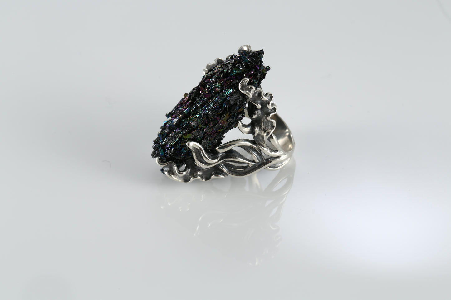 Raw Carborundum Sterling Silver Ring