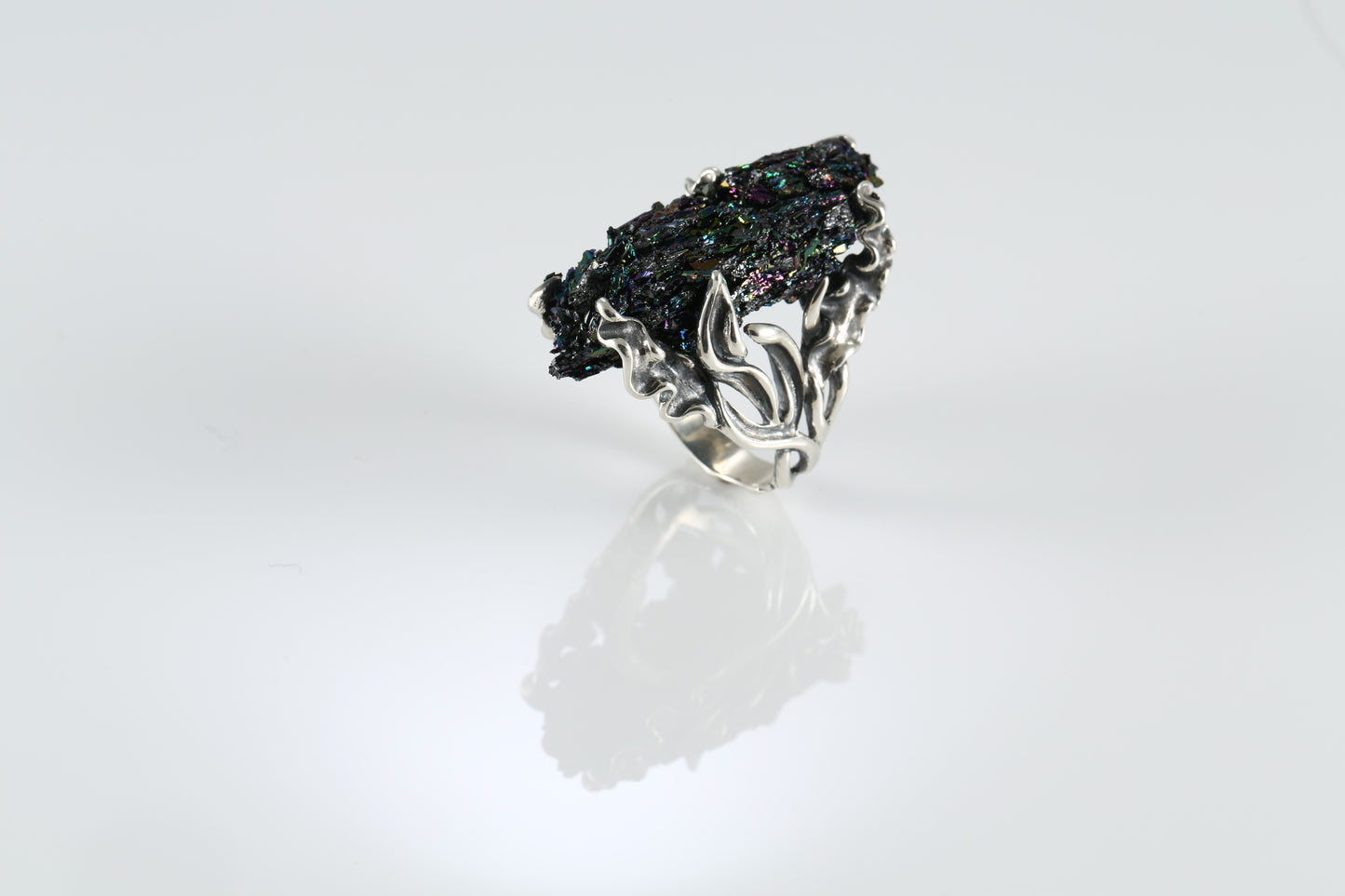 Raw Carborundum Sterling Silver Ring