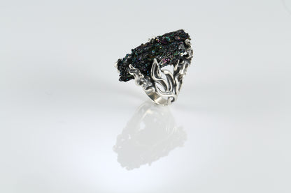 Raw Carborundum Sterling Silver Ring