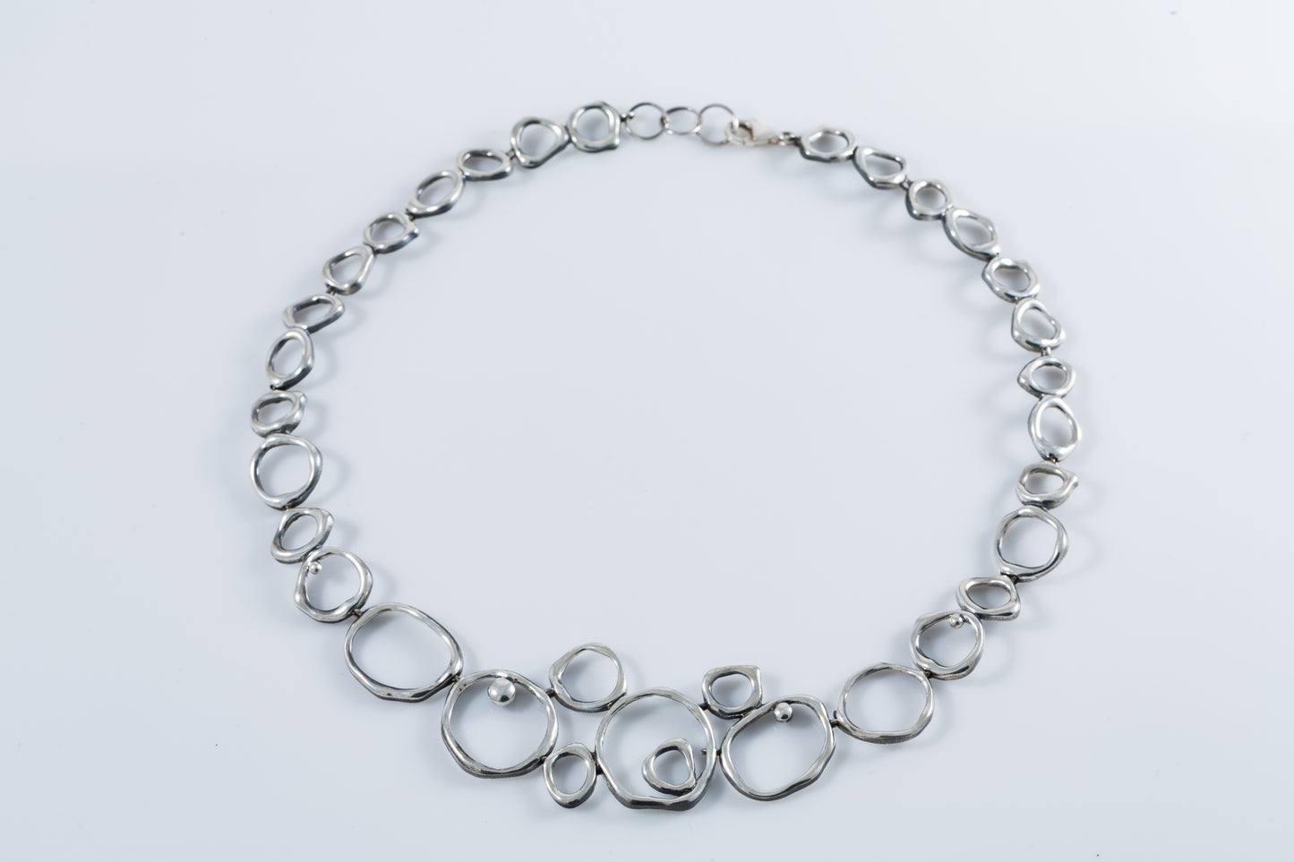 Air Element Necklace, Handmade Geometric Silver  Necklace