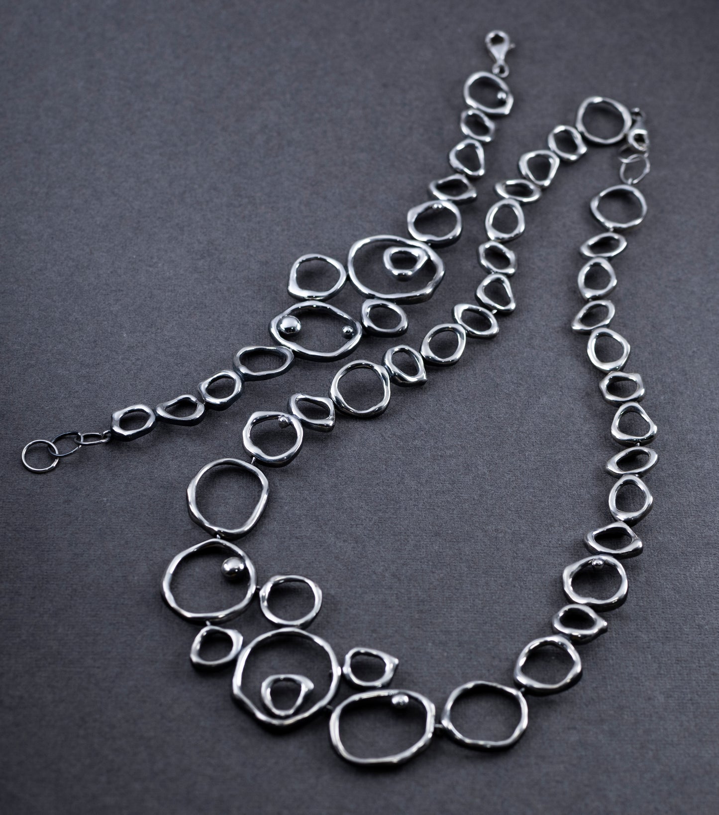 Air Element Necklace, Handmade Geometric Silver  Necklace