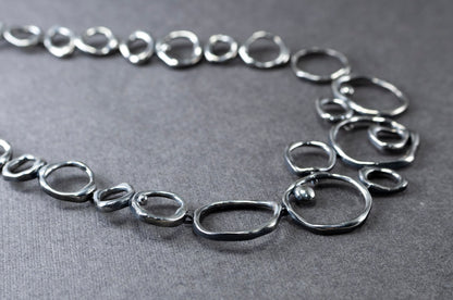 Air Element Necklace, Handmade Geometric Silver  Necklace