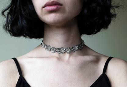 Sterling Silver Leaf Choker
