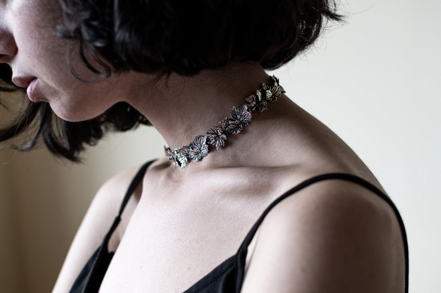 Sterling Silver Leaf Choker