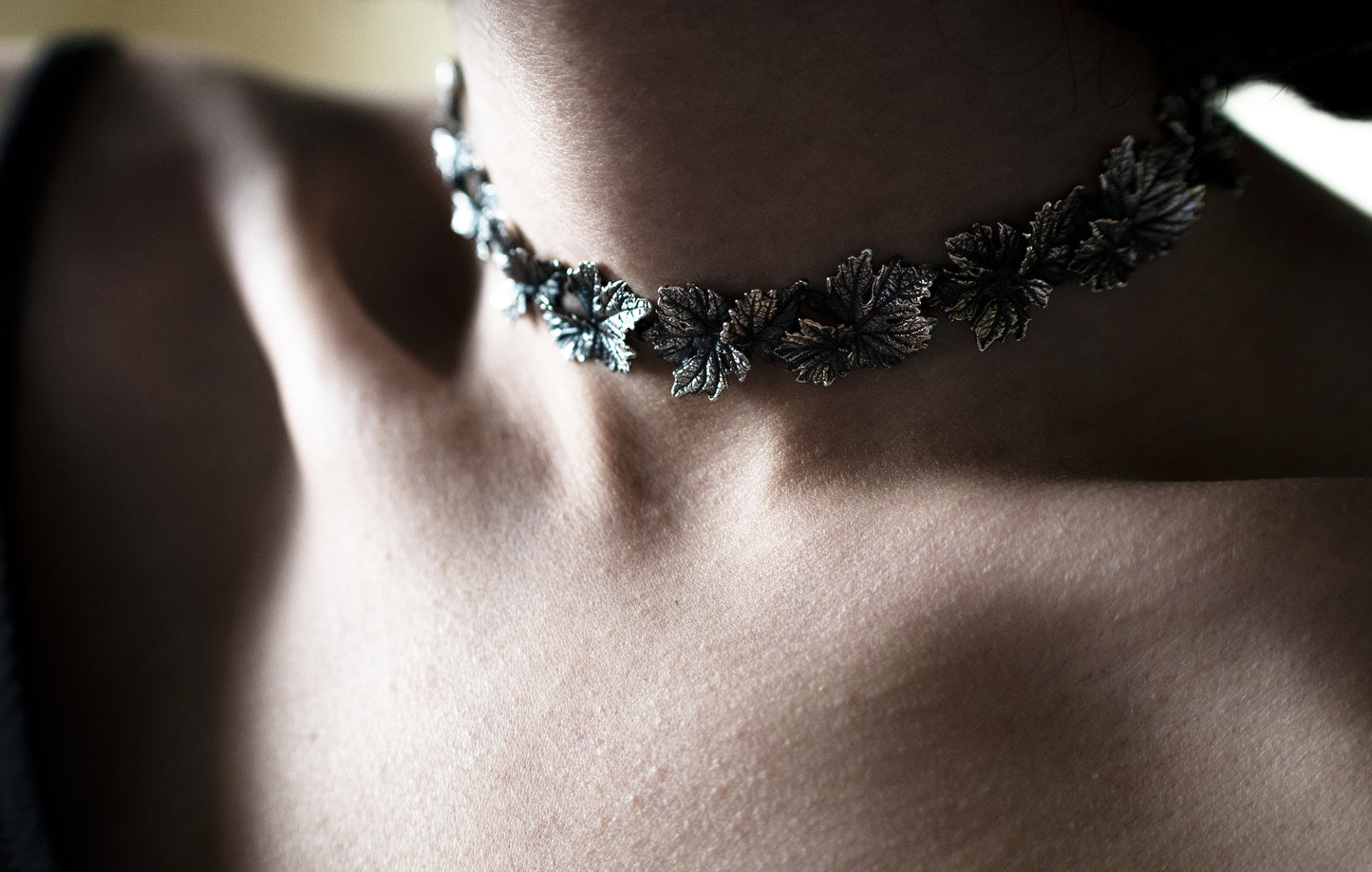 Sterling Silver Leaf Choker