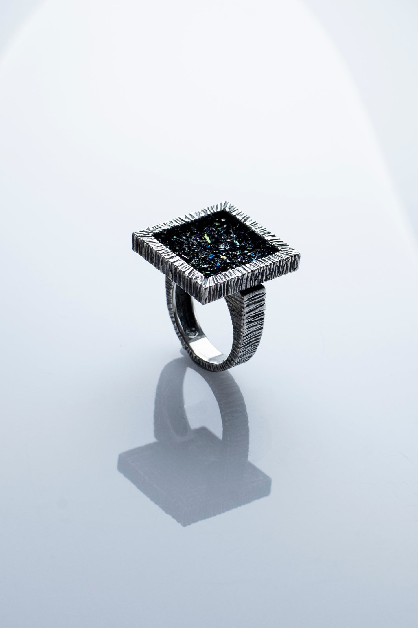 Square Statement Ring 925 Sterling Silver