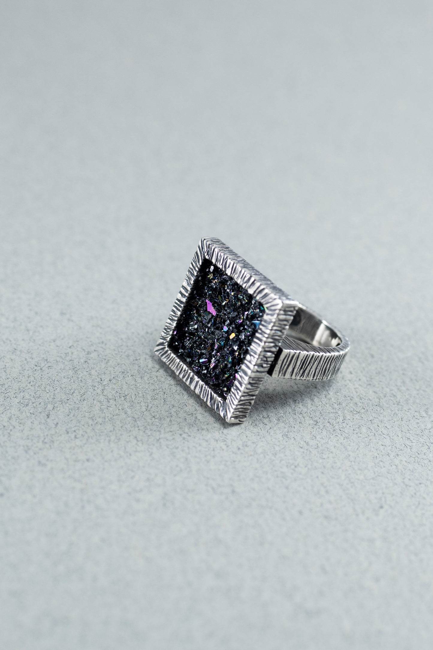 Square Statement Ring 925 Sterling Silver